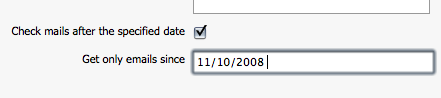 get only emails since some specified date