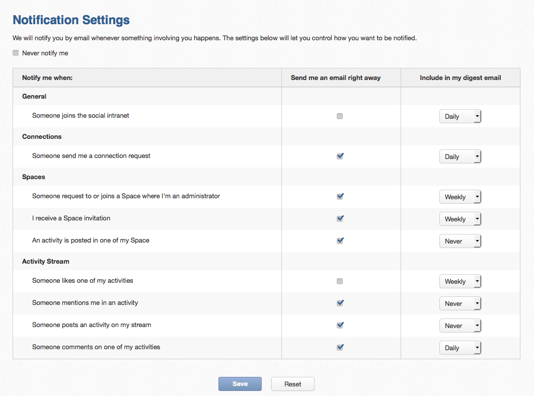 Notification Settings