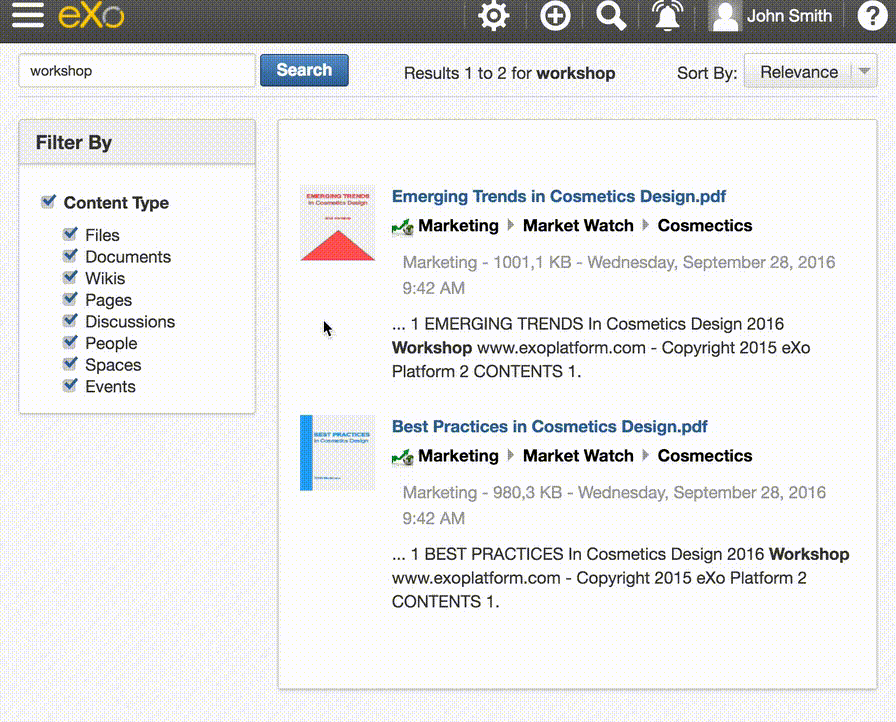 Preview document after displaying search result